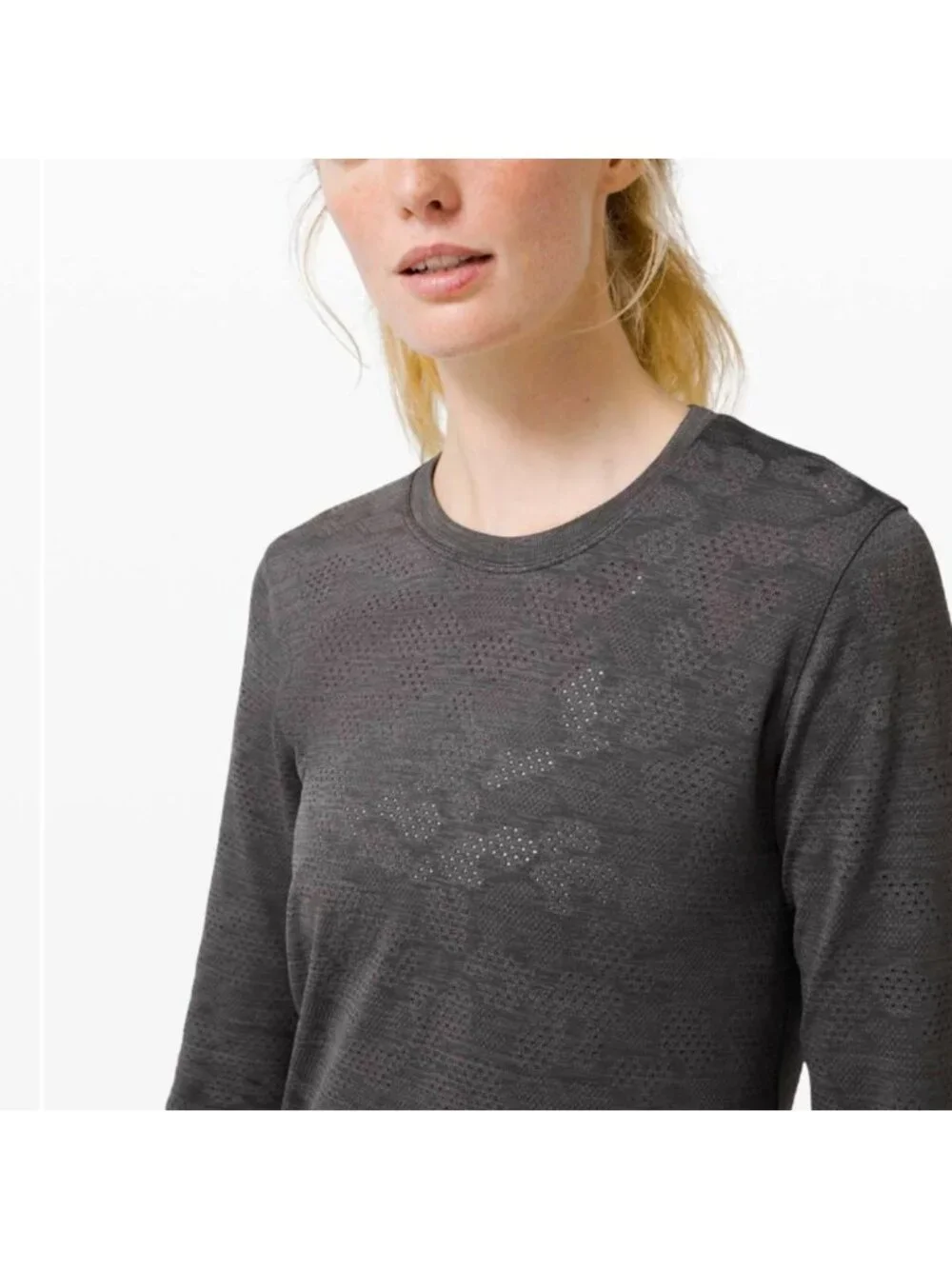 Lululemon Breeze By Long Sleeve Polar Spots Lunar Rock / Graphite Grey